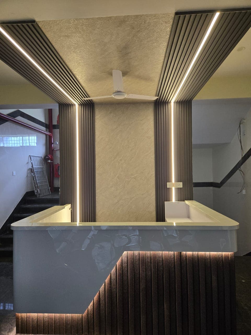 False ceiling and reception design completed for a client